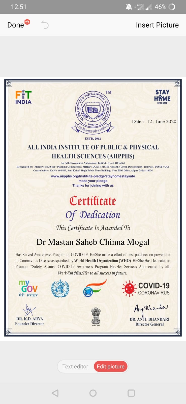 Certificate 22
